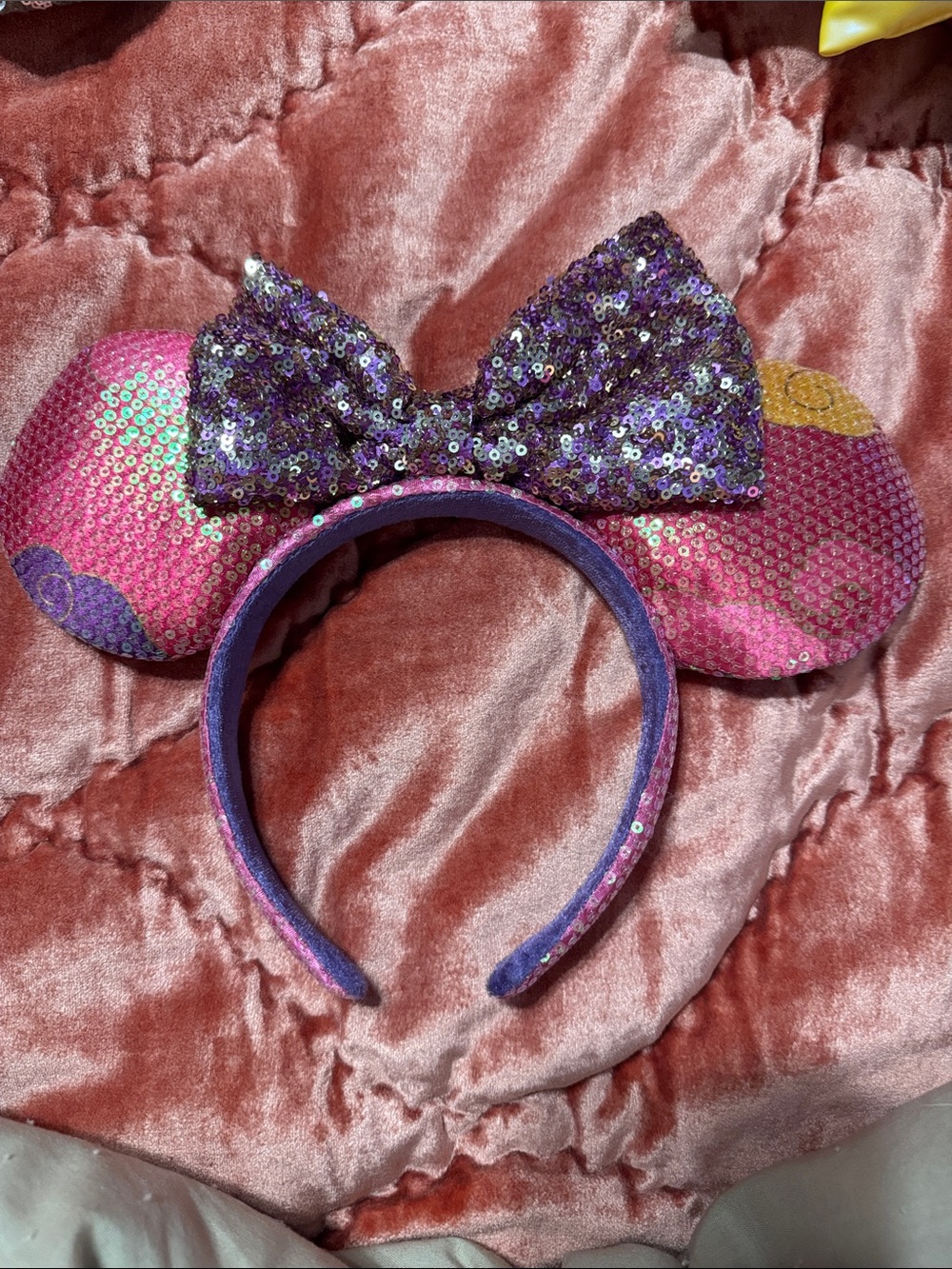 Shanghai Disney Chinese New Year Pink and Purple Sequin Minnie Ears Headband